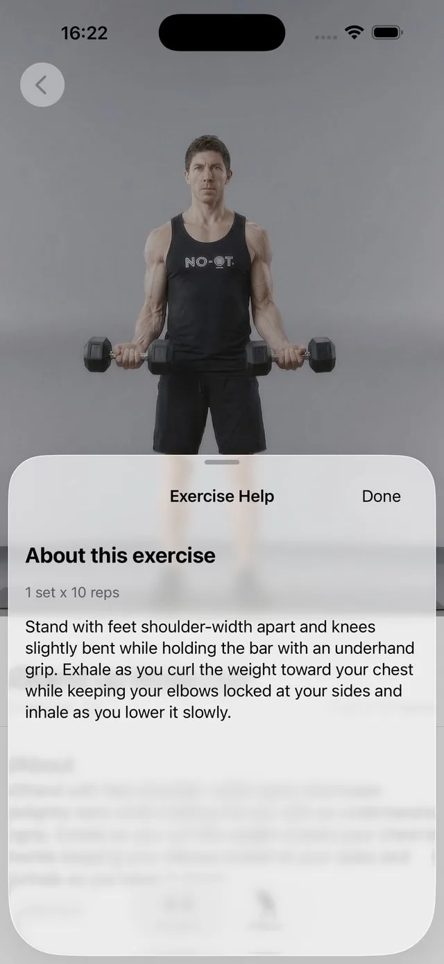 Exercises app: Exercise help
