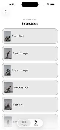 Workout list